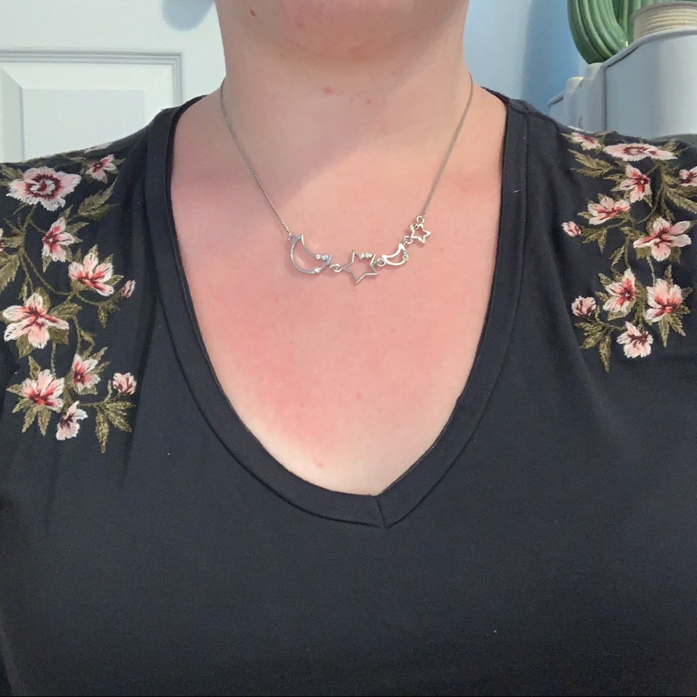 Silver celestial necklace